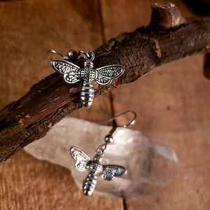 Dragonfly earrings Flying Bee Earrings Forest Fairy Butterfly Nature Lover Gift